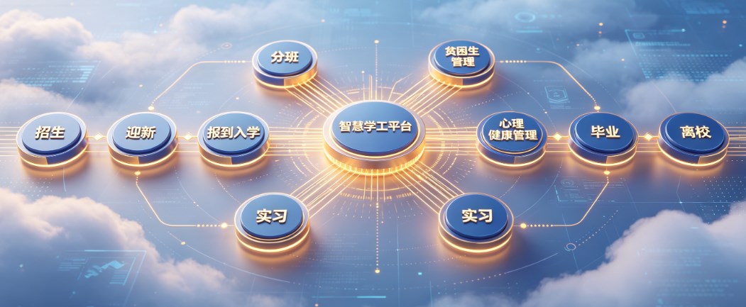 智慧教务（排课、调课、教材、教师档案管理、学生学籍管理、成绩管理、大教研），智慧学工（招生、入学、迎新、实习管理、活动管理） 